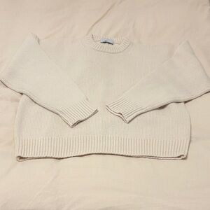 Elegant Ivory Crew Neck Sweater